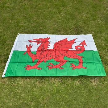 Флаг Уэльса 90 *150 см, Валлийский красный дракон Кимру, Флаг Соединенного Королевства, флаг союза, баннер из полиэстера, Баннер Великобритании