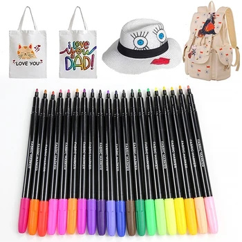 12 цветов/комплект, Водонепроницаемая цветостойкая ткань, Текстильная маркерная ручка, Перманентная ручка для одежды 
