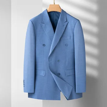 5816 -мужские полосатые двубортные костюмы для отдыха 93 и мужской тонкий пиджак европейского образца, куртка