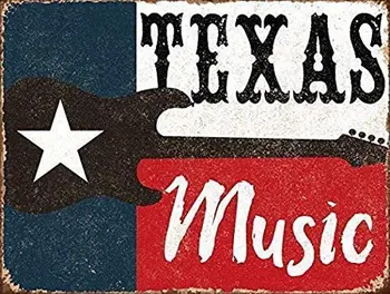 Настенный декор Wisesign Жестяная вывеска Texas Music Винтаж 8x12 дюймов, новинка, металлические вывески