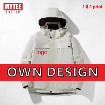 MYTEE2022 Зимняя модная куртка 3-в-1, мужская, с вышивкой логотипа на заказ, Водонепроницаемая, ветрозащитная спортивная одежда Унисекс на открытом воздухе