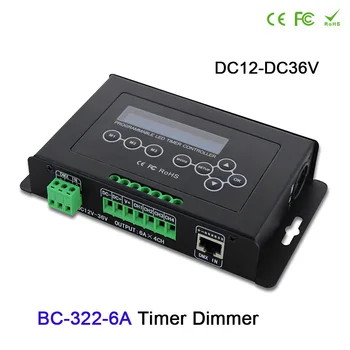 Программируемый таймер-диммер BC-322-6A ЖК-дисплей 24 В 12 В-36 В 6A * 4CH PWM сигнал DMX512 светодиодная лента, светильник для растений, контроллер аквариума