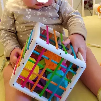 Новая игра Монтессори по сортировке разноцветных фигурных блоков, обучающие развивающие игрушки для детей, подарки при рождении Бебе от 0 до 12 месяцев