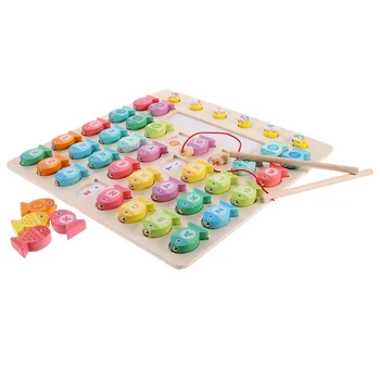 Забавные игрушки для Рыбалки, соответствующие деревянной детской тарелке, Развивающая игрушка для раннего образования