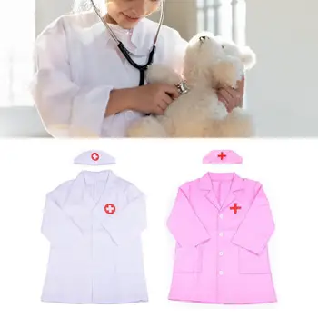 Униформа доктора Медсестры с длинным рукавом, Шляпа, костюм для Косплея, Детский набор игрушек для ролевых игр, Детские развивающие игрушки для детей, подарки