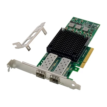 1 комплект PCIE X8 BCM57810 Сетевая карта с двойным оптическим портом 10G SFP + Серверная оптоволоконная сетевая карта Ethernet Сетевая карта Зеленый