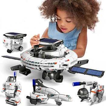 6 в 1 Научный эксперимент Солнечный Робот Игрушка DIY Строительный обучающий инструмент Образовательные роботы Технологические гаджеты Комплект для малыша