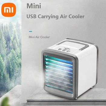 Xiaomi Air Cooler Портативный Мини-Кондиционер USB Cooler Вентилятор Увлажнитель Воздуха С Водяным Охлаждением Вентилятор Воздушного Охлаждения Офис Спальня 2023 Новый