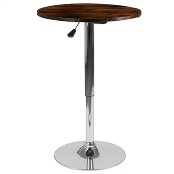 Круглый стол в деревенском стиле из сосны с регулируемой высотой 23,5 дюйма (диапазон регулировки 26,25 