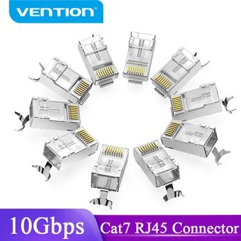Разъем Vention Cat7 RJ45 Cat7/6/5e STP 8P8C Модульный Штекер Головки кабеля Ethernet с позолоченным покрытием для Сетевых Обжимных разъемов RJ 45