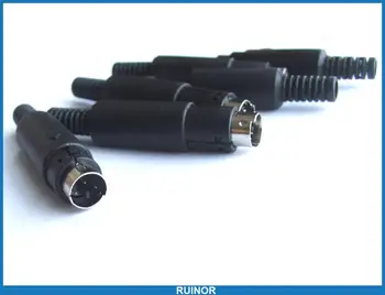10шт 3-контактный разъем Mini DIN s Video с пластиковыми ручками-адаптерами