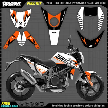 PowerZone для пользовательских командных графических фонов, отличительных знаков, Набора наклеек Для мотоцикла KTM 12-20 DUKE690 2012-2020 005