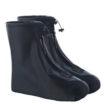 Мужские и женские чехлы для обуви от дождя, ботильоны на плоской подошве, чехол из ПВХ, многоразовый нескользящий чехол для обуви с внутренним водонепроницаемым слоем