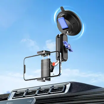Автомобильный держатель телефона с присоской на лобовом стекле 360-градусная мобильная видеозапись С защитой от встряхивания Держатель на присоске Подходит для iPhone