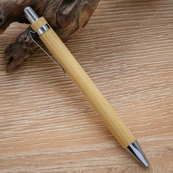 50 шт. шариковая ручка из бамбукового дерева фирменная шариковая ручка 1,0 мм с наконечником бизнес офис школьные канцелярские принадлежности