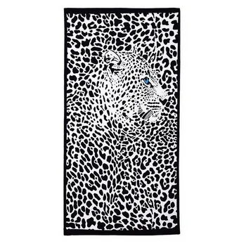 Черное леопардовое дизайнерское полотенце для ванной комнаты, длинное, из полиэстера, с мягким принтом, для путешествий, прямая поставка, 70*140 см (27,5 дюйма * 55,1 дюйма)