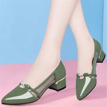 Cresfimix zapato negro tacon/ женские милые, высококачественные зеленые туфли-лодочки без застежки на каблуке для вечеринок, женская повседневная удобная обувь a6123