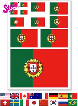 ЛИПКАЯ наклейка с флагом Португалии, наклейка для автомобиля, водонепроницаемая наклейка из ПВХ, наклейка для внедорожника, наклейка для ноутбука, виниловая наклейка