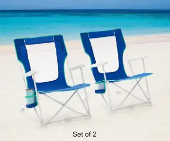 Складной Пляжный стул с жесткими подлокотниками в комплекте с сумкой для переноски