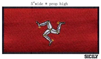 Остров Мэн, флаг, нашивка шириной 3 дюйма для 3D-вышивки/железная нашивка/bordado costura roupa