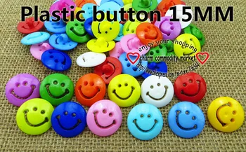 100ШТ 15 мм цветов/одноцветные пластиковые пуговицы с улыбкой на лице, пальто, сапоги, аксессуары для шитья одежды, P-116