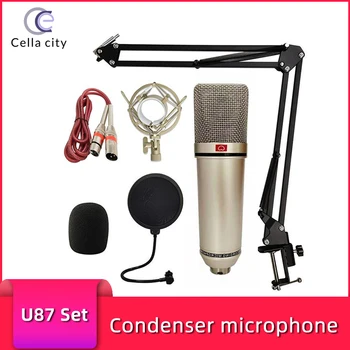 Профессиональный конденсаторный микрофон CELLA CITY с большой диафрагмой 26 мм/34 мм, XLR-микрофон, Студийное оборудование для записи, Прямая трансляция