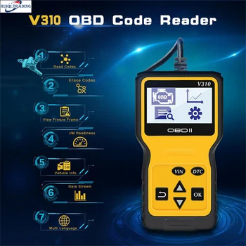 Автомобильный сканер V310 OBD2 Универсальный Инструмент Диагностики Неисправностей двигателя Чтение/Очистка Инструмента Сканирования неисправностей Двигателя для всех протоколов OBD II