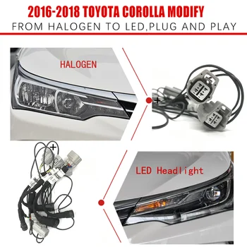 Модификация автомобильных фар CZMOD, Специальное обновление жгута проводов для Toyota Corolla 16-18 С галогенных на светодиодные