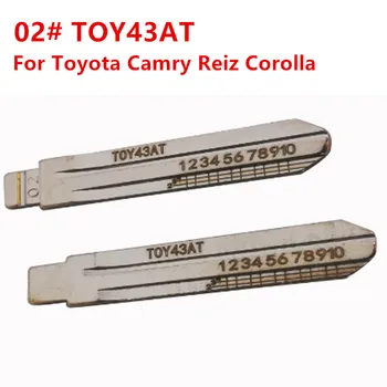 10шт #02 Выгравированная Линия TOY43AT Металлическая Неразрезная Заготовка Keydiy Xhorse Remote Key Blade для Toyota Corolla Crown Camry Corolla Vios