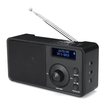 Портативный DAB + Цифровое радио Беспроводной Bluetooth стерео Динамик ЖК-дисплей Уличная гарнитура Поддержка будильника FM AUX