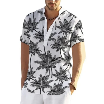 Новая мужская модная рубашка Aloha, удобная элегантная дышащая футболка с 3D принтом для пляжного отдыха, повседневная уличная Свободная рубашка большого размера