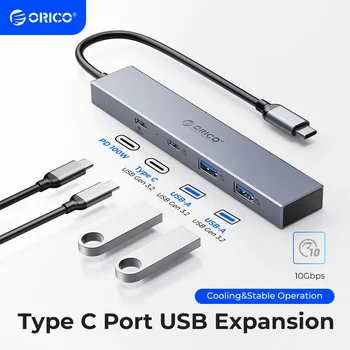 ORICO Type C USB 3,2 10 Гбит/с концентратор 4 порта PD100 SD TF Разветвитель OTG Адаптер для Macbook PC Компьютерные Аксессуары
