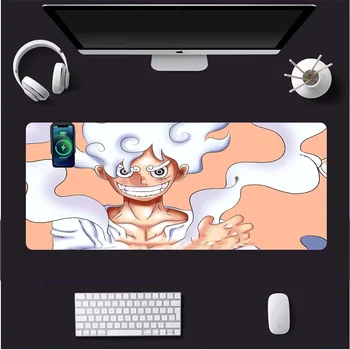 Беспроводная зарядка Luffy Form Большая клавиатура для рабочего стола офисного компьютера XXL, большой коврик для мыши, настольный ноутбук, нескользящий коврик для игры, доблесть