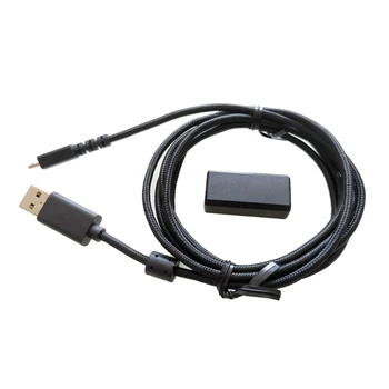 Сменный кабель для зарядки мыши, черный Плетеный USB-адаптер Micro Adapter для беспроводных игровых мышей Logitech G502 Lightspeed-