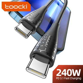 Toocki240 Вт 100 Вт Кабель Type C-Type C USB C Кабель 3 М PD Быстрая Зарядка Зарядное Устройство Провод Шнур Для Huawei Samsung Xiaomi Oppo Vivo