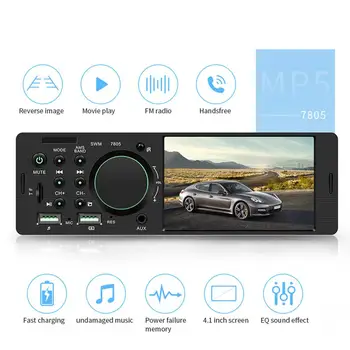 4,1 Дюймовый 12V Автомобильный стерео MP5 Плеер Видео ЖК-экран Авторадио Автомобильный стерео 1 Din Bluetooth USB FM-радио AUX Бесплатная доставка