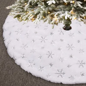 Белая Юбка в виде Рождественской елки, Плюшевый Ковер в виде Рождественской елки из искусственного Меха, Веселые Украшения для Рождественской елки, Новогодний Navidad Home Decor