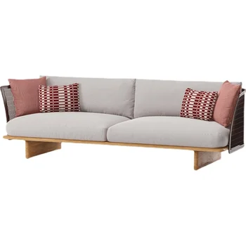 Изготовленная на заказ скандинавская уличная кровать для отдыха диван во дворе виллы сад из нержавеющей стали простая мебель из массива дерева высокого класса на заказ