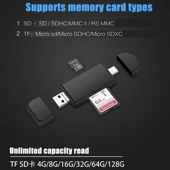 Устройство чтения карт памяти TF/Mirco SD Card Reader USB 3.0 Устройство чтения карт памяти Type C 3.0/ 2.0 Устройство Чтения карт смарт-памяти Type C OTG Флэш-накопитель Cardreader Адаптер