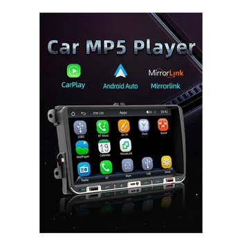 2 Din 9-дюймовое радио CarPlay, автомобильный стерео Bluetooth MP5 плеер, Android-Авто TF USB FM-приемник, зарядка 2USB для VW Passat Golf
