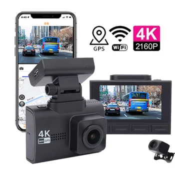 Беспроводная 2,45 дюймовая автомобильная камера спереди и сзади 4k Dual Dash Cam Wifi с GPS Dvr Автомобильная видеорегистратор 4k