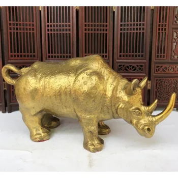 Статуэтка носорога из латуни приносит удачу и благословения