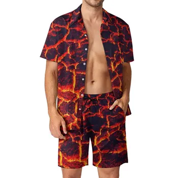Костюм из 2 предметов, высококачественная мужская пляжная одежда Active Lava, графический крутой домашний размер Eur