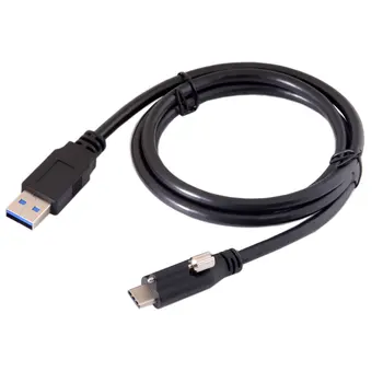 CY 1,2 м USB 3,1 Type-C Фиксирующий разъем USB-C для подключения стандартного кабеля передачи данных USB3.0 с винтом для крепления на панели