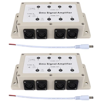 Акция! 2X Dc12-24V 8-канальный выходной Dmx Dmx512 светодиодный контроллер, усилитель сигнала, разветвитель, распределитель для домашнего оборудования