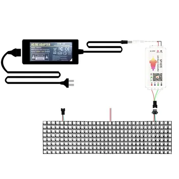 DC5V 8*8 16*16 8*32 Гибкая экранная панель И комплект питания для музыкального контроллера SP107E Led с индивидуальной адресуемой пиксельной матрицей