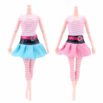Модная одежда для куклы, повседневный комплект, Чулки, Платье с короткой юбкой, Модная кукольная игрушка, Аксессуары для одежды