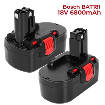 1-2 Упаковки аккумуляторов 18V 6.8Ah, совместимых с Bosch BAT181 BAT025 BAT026 BAT160 BAT180 BAT189 PSR 18 VE-2 GSR VE-2 GSB