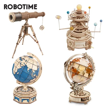 Robotime ROKR Серия Curious Discovery, 3D Деревянные головоломки, Сборка Телескопа, модель Телескопа, наборы для сборки Игрушек, подарок ST
