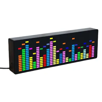 Креативный светодиодный музыкальный индикатор, Подсветка ритма, Дисплей часов, Автомобильная лампа, рассеянный свет RGB, Подарок для домашнего декора рабочего стола